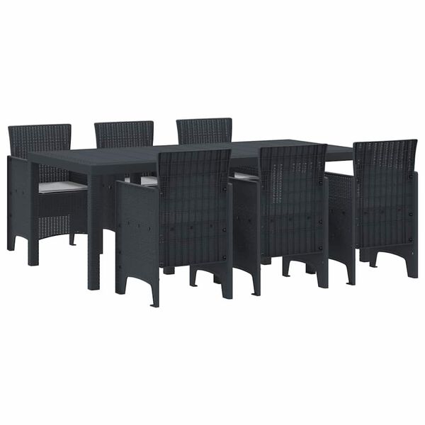 vidaXL Ensemble de salle à manger pour jardin 7 pcs Anthracite