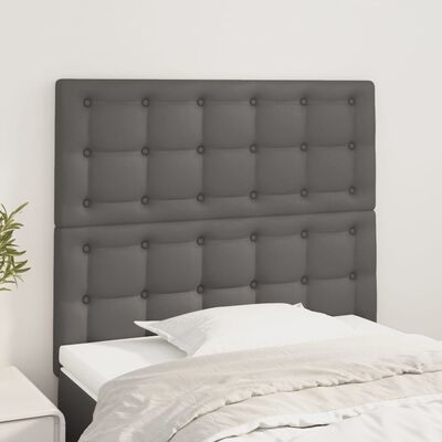 vidaXL Têtes de lit 2 pcs Gris 80x5x78/88 cm Similicuir