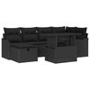 vidaXL Ensemble de canap&eacute; de jardin 7 pc Noir polyrotin