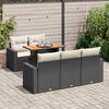 vidaXL Salon de jardin 6 pcs avec coussins noir r&eacute;sine tress&eacute;e