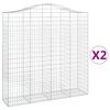 vidaXL Paniers &agrave; gabions arqu&eacute;s 2 pcs 200x50x200/220 cm Fer galvanis&eacute;