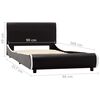 vidaXL Cadre de lit Noir Similicuir 90 x 200 cm
