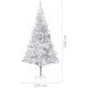 vidaXL Arbre de No&euml;l artificiel pr&eacute;-&eacute;clair&eacute;/boules argent&eacute; 240 cm PET
