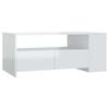 vidaXL Table basse blanc brillant 102x55x42 cm bois d'ing&eacute;nierie
