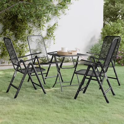 vidaXL Mobilier à dîner de jardin 5 pcs Maille Métal Anthracite