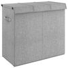 vidaXL Panier &agrave; linge pliable Gris 64,5x34,5x59 cm Tissu en faux lin