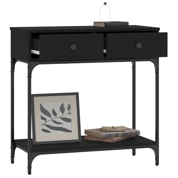 vidaXL Table console noir 75x34,5x75 cm bois d'ing&eacute;nierie