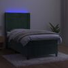 vidaXL Sommier &agrave; lattes de lit matelas et LED Vert fonc&eacute; 100x200 cm