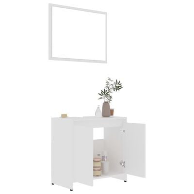 vidaXL Ensemble de meubles de salle de bain 4pcs Blanc Bois ingénierie