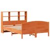 vidaXL Lit bibliothèque sans matelas cire marron 135x190 cm pin massif