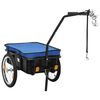 vidaXL Remorque de v&eacute;lo/chariot &agrave; main 155x60x83 cm acier bleu