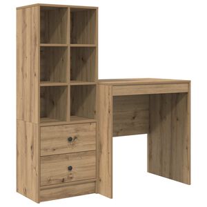 vidaXL Bureau Ch&ecirc;ne artisanal 115,5 x 50 x 127 cm 2 pc