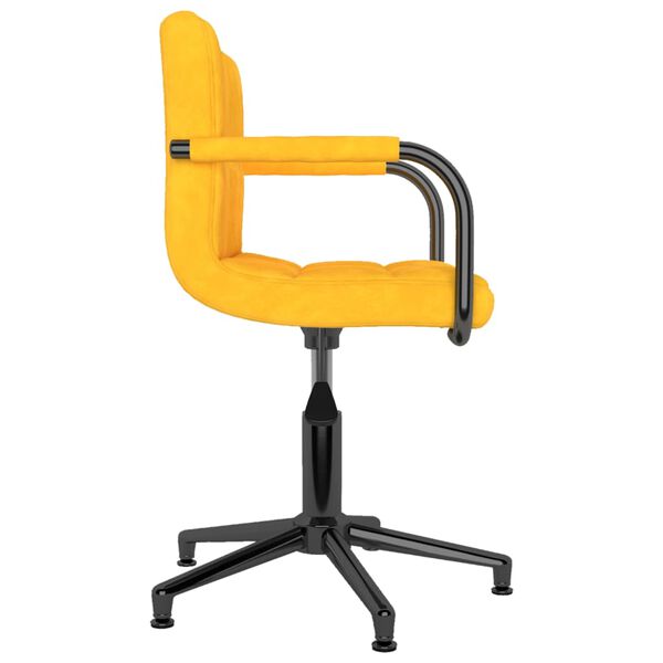 vidaXL Chaise pivotante de salle &agrave; manger Jaune moutarde Velours