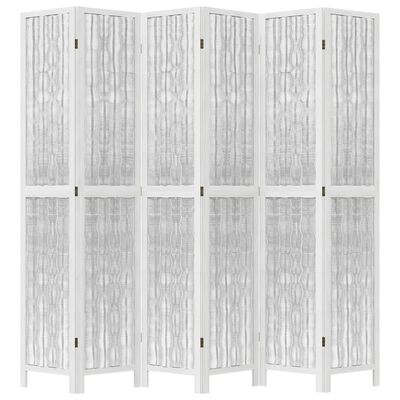 vidaXL Cloison de séparation 6 panneaux blanc bois de paulownia massif