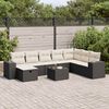 vidaXL Salon de jardin 8 pcs avec coussins noir r&eacute;sine tress&eacute;e