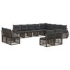 vidaXL Ensemble de canap&eacute; de jardin 12 pc Gris et Gris fonc&eacute; polyrotin