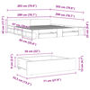 vidaXL Cadre de lit avec tiroirs sans matelas gris b&eacute;ton 200x200 cm