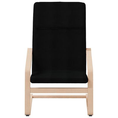 vidaXL Chaise de relaxation avec repose-pied Noir Tissu