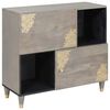 vidaXL Buffet Gris et or 80 x 33 x 75 cm Bois de mangue massif