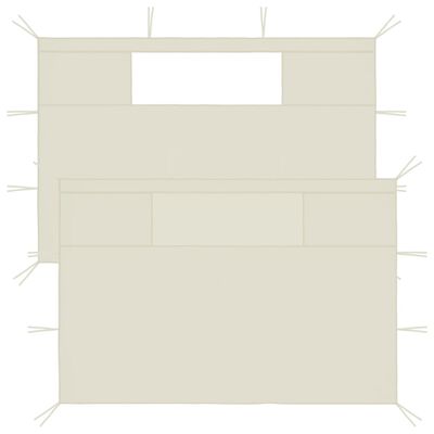 vidaXL Parois latérales de belvédère fenêtres 2pcs 4x2,1m Crème 70g/m²