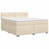 vidaXL Lit boxspring avec matelas Cr&egrave;me 160 x 200 cm Tissu