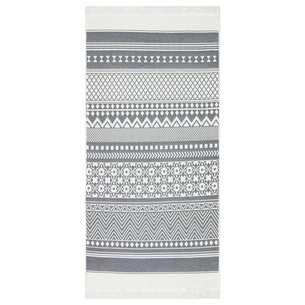 vidaXL Tapis Gris et blanc 100x200 cm Coton