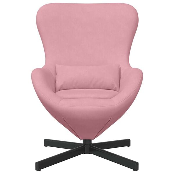 vidaXL Fauteuil &oelig;uf Rose 63 x 73 x 90 cm Velours
