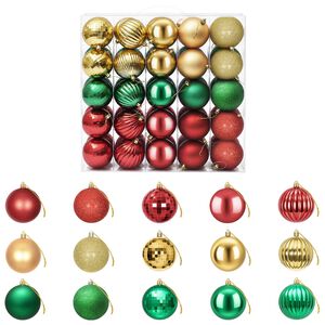 vidaXL Ensemble de boules de No&euml;l 50 pc Rouge, dor&eacute; et vert Diam. 8 cm