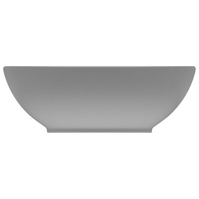 vidaXL Lavabo ovale de luxe Gris clair mat 40x33 cm Céramique