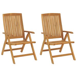 vidaXL Fauteuils pliants inclinables, lot de 2, en bois massif de teck