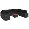 vidaXL Salon de jardin 11 pcs avec coussins noir r&eacute;sine tress&eacute;e