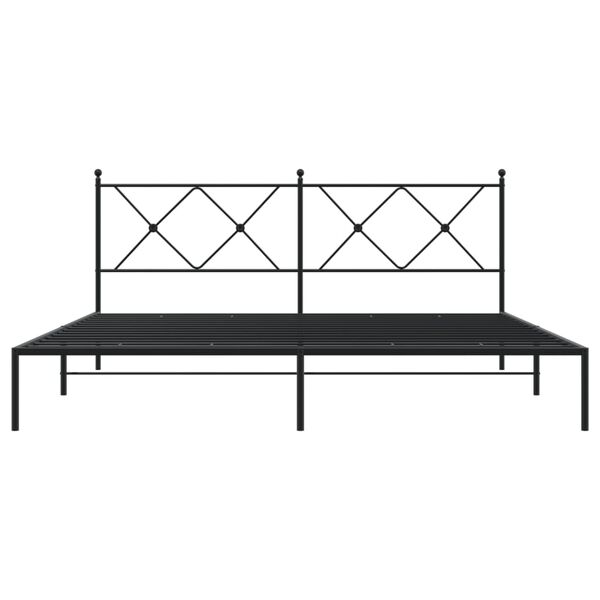 vidaXL Cadre de lit m&eacute;tal sans matelas avec t&ecirc;te de lit noir 183x213cm
