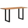 vidaXL Table de bar rectangulaire en ch&ecirc;ne massif avec bords naturels 200 x 80 x 102 cm
