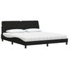vidaXL Lit avec matelas noir 180x200 cm tissu