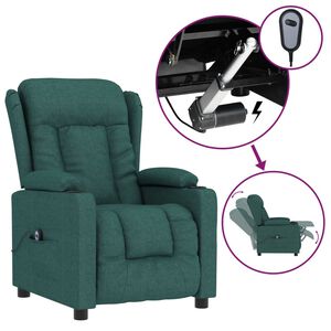 vidaXL Fauteuil inclinable &eacute;lectrique Vert fonc&eacute; Tissu