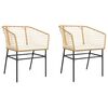 vidaXL Chaises de jardin lot de 2 et coussins marron rotin