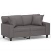 vidaXL Canap&eacute; 2 places avec oreillers gris 120 cm similicuir