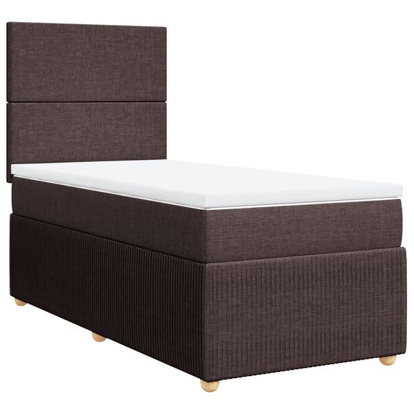 vidaXL Sommier &agrave; lattes de lit avec matelas Marron fonc&eacute; 80x200 cm