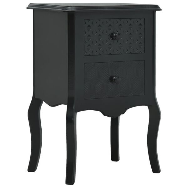 vidaXL Table de chevet Noir 43x32x65 cm MDF