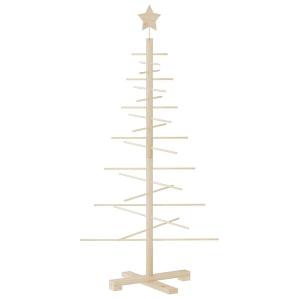 vidaXL Arbre de Noël en bois pour décoration 125 cm bois massif de pin