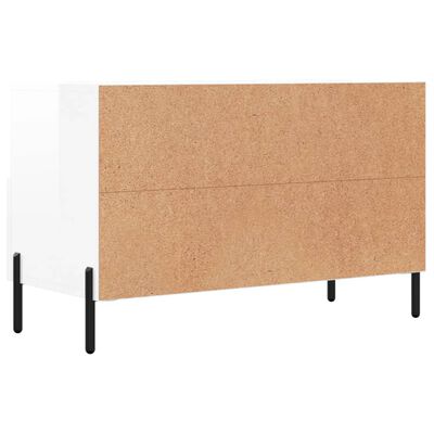 vidaXL Meuble TV Blanc brillant 80x36x50 cm Bois d'ingénierie