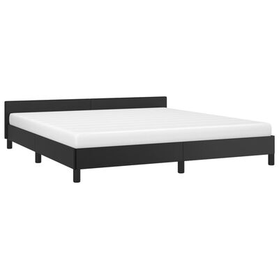 vidaXL Cadre de lit avec tête de lit Noir 180x200 cm Similicuir