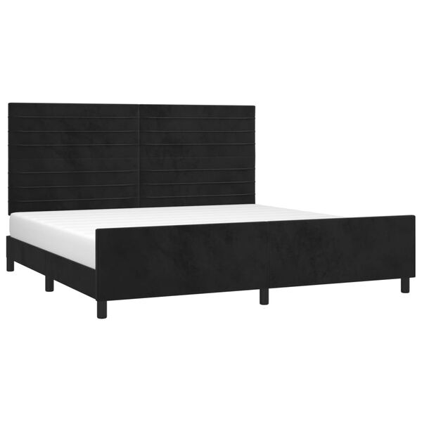 vidaXL Cadre de lit sans matelas noir 200x200 cm velours