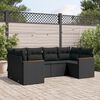 vidaXL Salon de jardin 6 pcs avec coussins noir r&eacute;sine tress&eacute;e