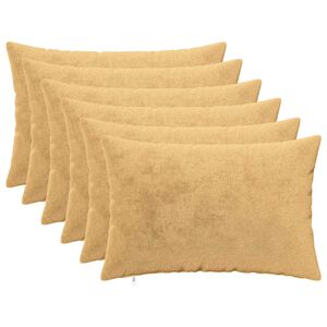 vidaXL Coussin de jet&eacute; 6 pc HEERLEN Taupe 30 x 50 cm Flanelle