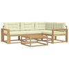 vidaXL Ensemble de canap&eacute;s d'ext&eacute;rieur 5 pc Blanc et cr&egrave;me Polyester