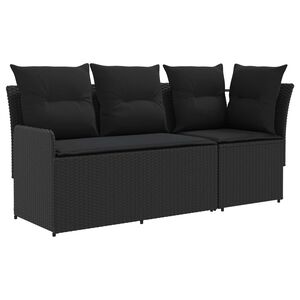 vidaXL Sofa de jardin avec accoudoirs et sofa d'angle 2 Pi&egrave;ce Noir