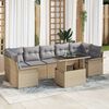 vidaXL Ensemble de canap&eacute; de jardin 8 pcs Beige Poly rotin
