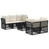 vidaXL Ensemble de canap&eacute; de jardin 6 pc Noir 55 x 55 x 37 cm