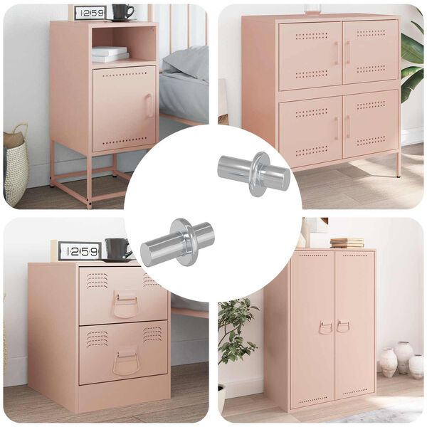 vidaXL Panneau de rayon 2 pcs Argent&eacute; 8,6 x 8,6 x 14,6 mm Acier